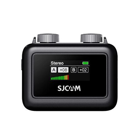 SJCAM M1 WiFi Tek Vericili Gürültü Engelleme 50 Metre Menzil 8 Saat Pil Ömrü LCD Ekran Minimal Tasarım Kablosuz Mikrofon Siyah