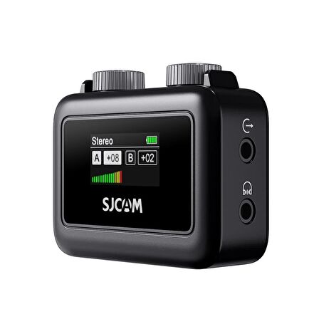 SJCAM M1 WiFi Tek Vericili Gürültü Engelleme 50 Metre Menzil 8 Saat Pil Ömrü LCD Ekran Minimal Tasarım Kablosuz Mikrofon Siyah