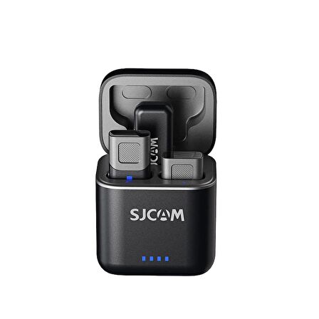 SJCAM M3 WiFi Çift Vericili Gürültü Engelleme 135 Metre Menzil 120dB Pik 950mAh Kutu Batarya 28 Saat Pil Ömrü Minimal Tasarım Kablosuz Mikrofon Siyah