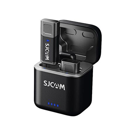 SJCAM M3 WiFi Çift Vericili Gürültü Engelleme 135 Metre Menzil 120dB Pik 950mAh Kutu Batarya 28 Saat Pil Ömrü Minimal Tasarım Kablosuz Mikrofon Siyah