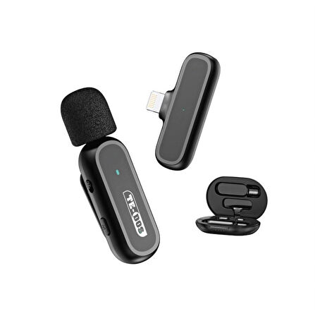  iPhone iPad Uyumlu Şarj Üniteli Kablosuz Youtuber Influencer Lightning  Yaka Mikrofonu