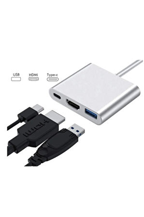 Elmalı Store -- Te-dos 4k 3 In1 Usb-c Dönüştürücü