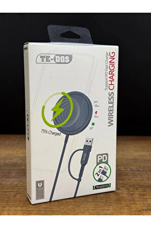 TE-DOS Wireless Charging Support PD Fast Charge Magsafe Şarj USB Type-C