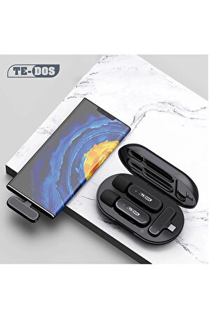 ELMALI STORE -- TE-DOS WİRELLES MİCROPHONE 2in1 Type-C Giriş TD-M3313