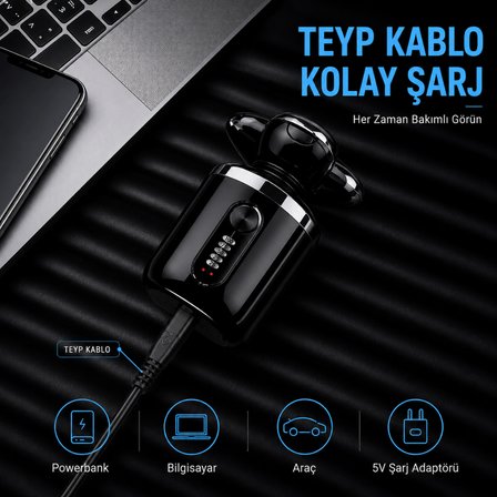 RQ8860 Erkek Bakım ve Tıraş Seti – 5 Bıçaklı Şarj Edilebilir Kel Kafa ve Yüz Tıraş Makinesi