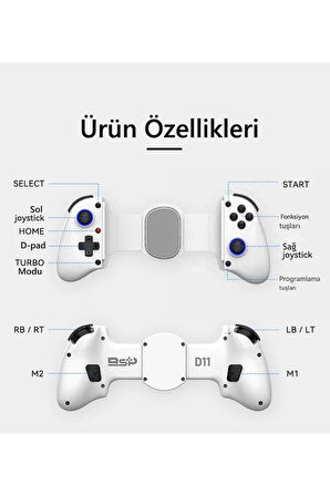 BSP-D11 IOS/Android Tablet ve Telefon Uyumlu Telefon Tutucu Joystick Gamepad