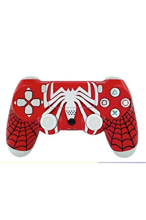 PS4-PC-Android BOX-Android-IOS Telefon Tablet Uyumlu Spıder-Man Tema Titreşimli Bluetooth Oyun Kolu