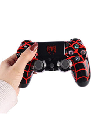 PS4-PC-Android BOX-Android-IOS Telefon Tablet Uyumlu Spıder-Man Tema Titreşimli Bluetooth Oyun Kolu
