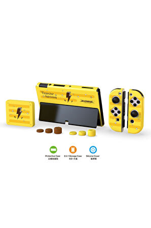 Switch OLED 3in1 Standlı Rnkli Kılıf Analog Yükseltici ve Koruyucu Kart Kutusu