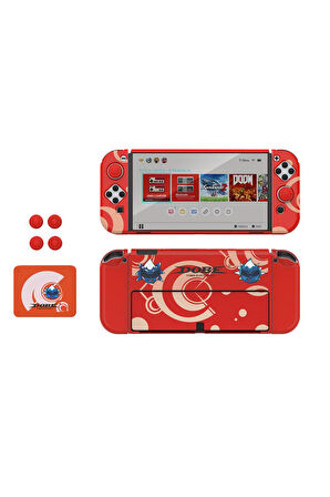 Switch OLED 3in1 Standlı Rnkli Kılıf Analog Yükseltici ve Koruyucu Kart Kutusu