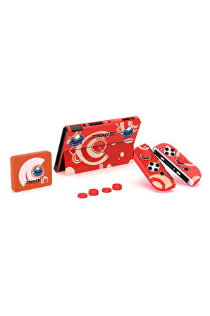Switch OLED 3in1 Standlı Rnkli Kılıf Analog Yükseltici ve Koruyucu Kart Kutusu