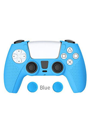 Ps5 Dualsense Mavi Silikon Kılıf + Analog Koruyucu