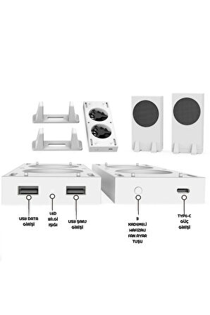 TYX-0658 Xbox Series/S Kademeli Soğutucu Fanlı Dikey Stand