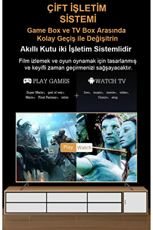 X12 500GB Android TV+GAME CUBE 4K HDMI +ETHERNET 3D Retro Arcade Oyun Konsolu