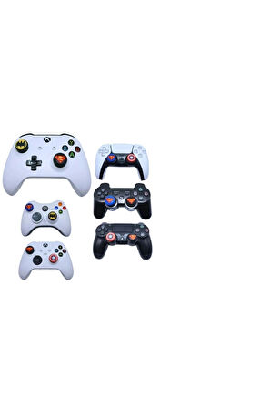 PS5/PS4/PS3/Xbox One/One X/One S/Series X/Series S 3D Analog silikon Koruyucu-4 Adet