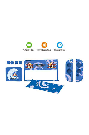 Switch OLED 3in1 Standlı Rnkli Kılıf Analog Yükseltici ve Koruyucu Kart Kutusu