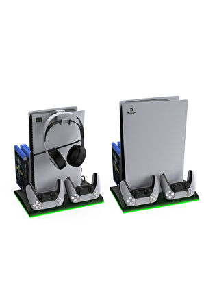 TP5-3570 Multi Fonksiyonel PS5 Slim/ PS5 Dijital RGB Işıklı Soğutma ve Şarj İstasyonu