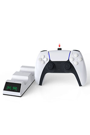 PS5 Kol Şarj Edici Stand Dock Göstergeli Çift Kol Şarjı-TP5-0508B
