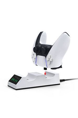 PS5 Kol Şarj Edici Stand Dock Göstergeli Çift Kol Şarjı-TP5-0508B