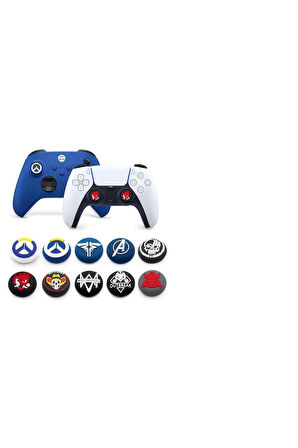 PS5/PS4/PS3/Xbox One/One X/One S/Series X/Series S 3D Analog silikon Koruyucu-4 Adet