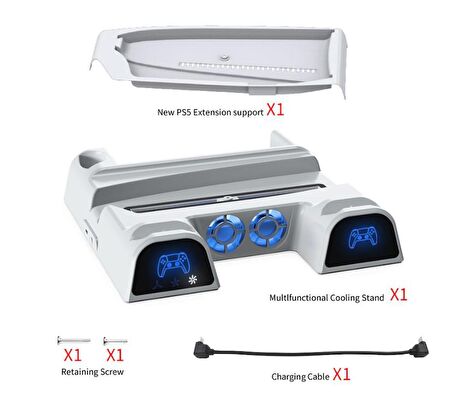 PS5 FAT SLİM UYUMLU MULTİ ÖZELLİKLİ SOĞUTUCU DİKEY FAN DOBE TP5-3532B