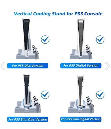 PS5 FAT SLİM UYUMLU MULTİ ÖZELLİKLİ SOĞUTUCU DİKEY FAN DOBE TP5-3532B