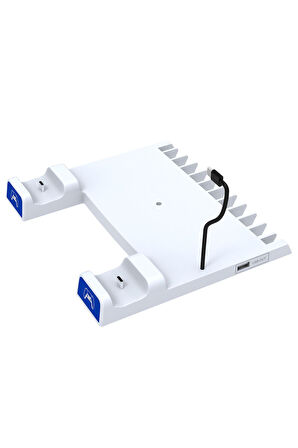 İpega  PS5 Slim Dijital/PS5 Uyumlu Multifonksiyonel CD Raflı Şarj Istasyonlu Fanlı Soğutucu Stand