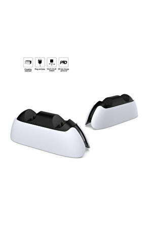 TP5-05103E PS5 Kontroller Geri Çekilebilir Ayaklı LED Göstergeli Işıklı Hızlı Şarj Standı