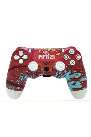 PS4-PC-Android BOX-Android-IOS Telefon Tablet Uyumlu Desenli Dual Titreşimli Bluetooth Oyun Kolu