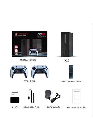 XG-12 500GB Android TV+GAME CUBE 4K HDMI +ETHERNET 3D Retro Arcade Oyun Konsolu