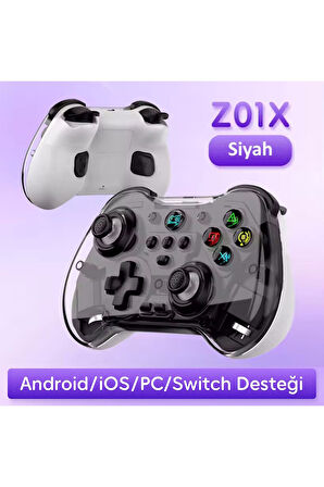 Z01X PC/IOS/Android/Switch/Switch Oled Uyumlu Bluetooth Bağlantılı Şeffaf Joystick Gamepad