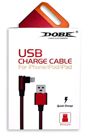 USB Lightning 90 Derece Örgülü Şarj ve Data Kablosu