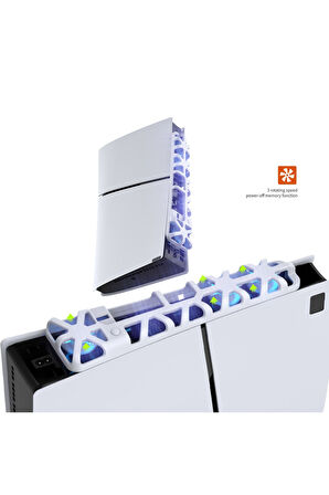 TP5-3538 PS5 Slim İçin Led Işıklı Kademeli Güçlü Soğutma Fanı