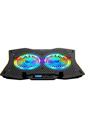 Inc-607 2 Fanlı Rgb Arrax Notebook Soğutucu, Siyah