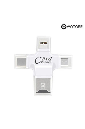 4'ü 1 Arada USB 3.0 SD/TF/CF/MS Uyumlu Bellek Kartı Adaptör Kart Okuyucu
