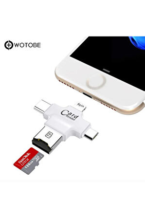 4'ü 1 Arada USB 3.0 SD/TF/CF/MS Uyumlu Bellek Kartı Adaptör Kart Okuyucu