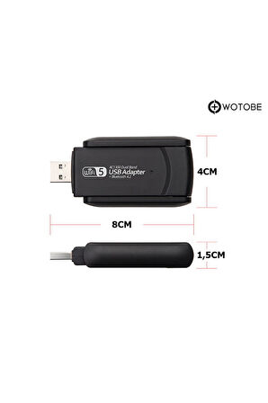 2.4/5 Uyumlu  GHz Kablosuz USB 3.0/2.0/1.1 Mac Windows Linux Uyumlu 1300Mbps Wi-Fi Adaptörü
