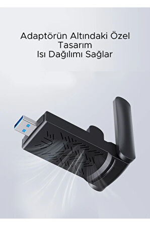 2.4/5 Uyumlu  GHz Kablosuz USB 3.0/2.0/1.1 Mac Windows Linux Uyumlu 1300Mbps Wi-Fi Adaptörü
