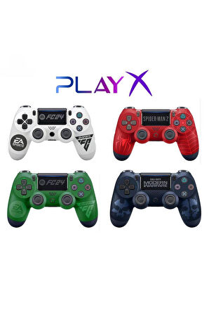 PS4-PC-Android BOX-Android-IOS Telefon Tablet Uyumlu Desenli Titreşimli Bluetooth Oyun Kolu