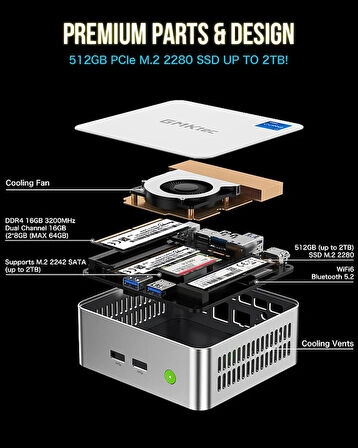 GMKtec Intel 12th Core i5 12450H Mini PC--NucBox M3