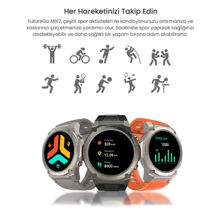 HiFuture FutureGo Mix2 36mm Akıllı Saat Günışığı Turuncusu