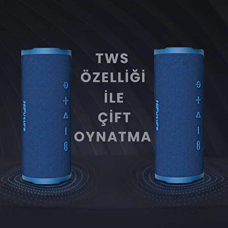 HiFuture Ripple BT 5.3 30W IPX7 Taşınabilir Stereo Bluetooth Hoparlör Siyah