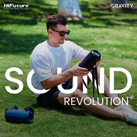 HiFuture Gravity RGB BT 5.3 45W IPX7 Taşınabilir Stereo Bluetooth Hoparlör Mavi