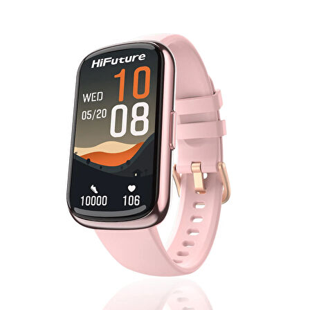 HiFuture EVO2 Bluetooth 5.2 1.47” Ekran 1 ATM Su Geçirmez 24+ Spor Modu Nabız Spor Kan Oksijen Takibi IOS & Android Uyumlu Akıllı Bileklik Pembe
