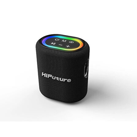 HiFuture Vocalist 100 Kablosuz Bluetooth 5.0 25W RGB Aydınlatmalı BT/AUX/SD Kart Girişli TWS Mikrofonlu Taşınabilir Karaoke Sistemi Hoparlör Siyah