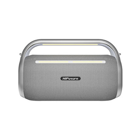 HiFuture MusicBox 100 70W Bluetooth 5.0 BT/USB/SD Kart/ AUX Girişli Mikrofonlu Karaoke Sistemi Kablosuz Hoparlör Gümüş