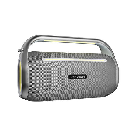 HiFuture MusicBox 100 70W Bluetooth 5.0 BT/USB/SD Kart/ AUX Girişli Mikrofonlu Karaoke Sistemi Kablosuz Hoparlör Gümüş