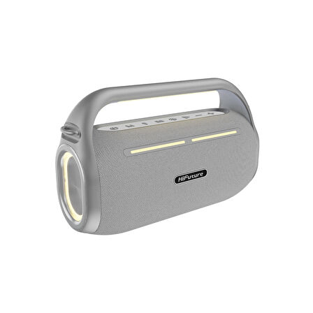 HiFuture MusicBox 100 70W Bluetooth 5.0 BT/USB/SD Kart/ AUX Girişli Mikrofonlu Karaoke Sistemi Kablosuz Hoparlör Gümüş