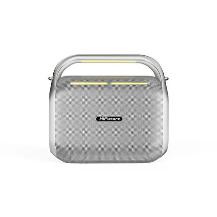 HiFuture MusicBox 200 100W Bluetooth 5.0 BT/USB/SD Kart/ AUX Girişli Mikrofonlu Karaoke Sistemi Kablosuz Hoparlör Gümüş