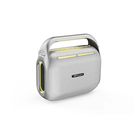 HiFuture MusicBox 200 100W Bluetooth 5.0 BT/USB/SD Kart/ AUX Girişli Mikrofonlu Karaoke Sistemi Kablosuz Hoparlör Gümüş